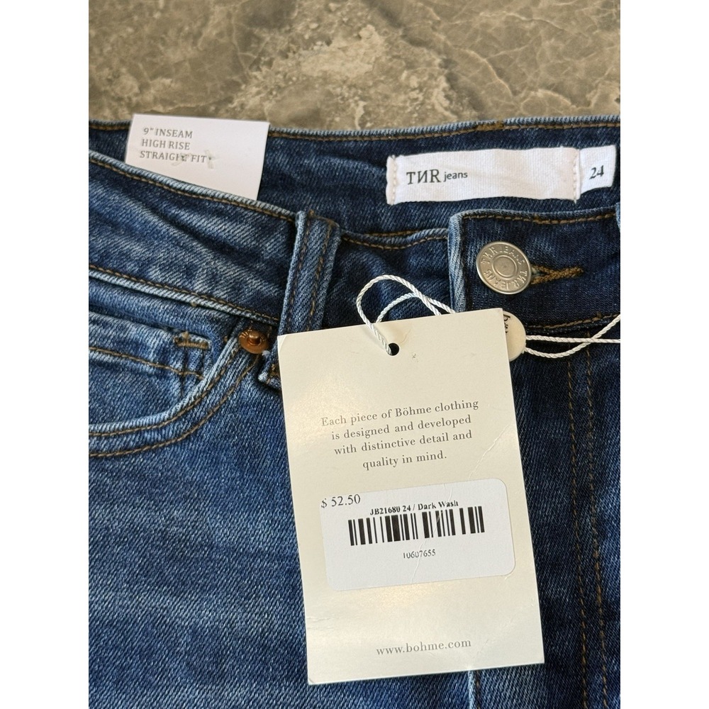 Böhme TNR Jeans Women's Sidekick Denim Bermuda Shorts Size 24 NWT Straight Fit - Picture 9 of 11